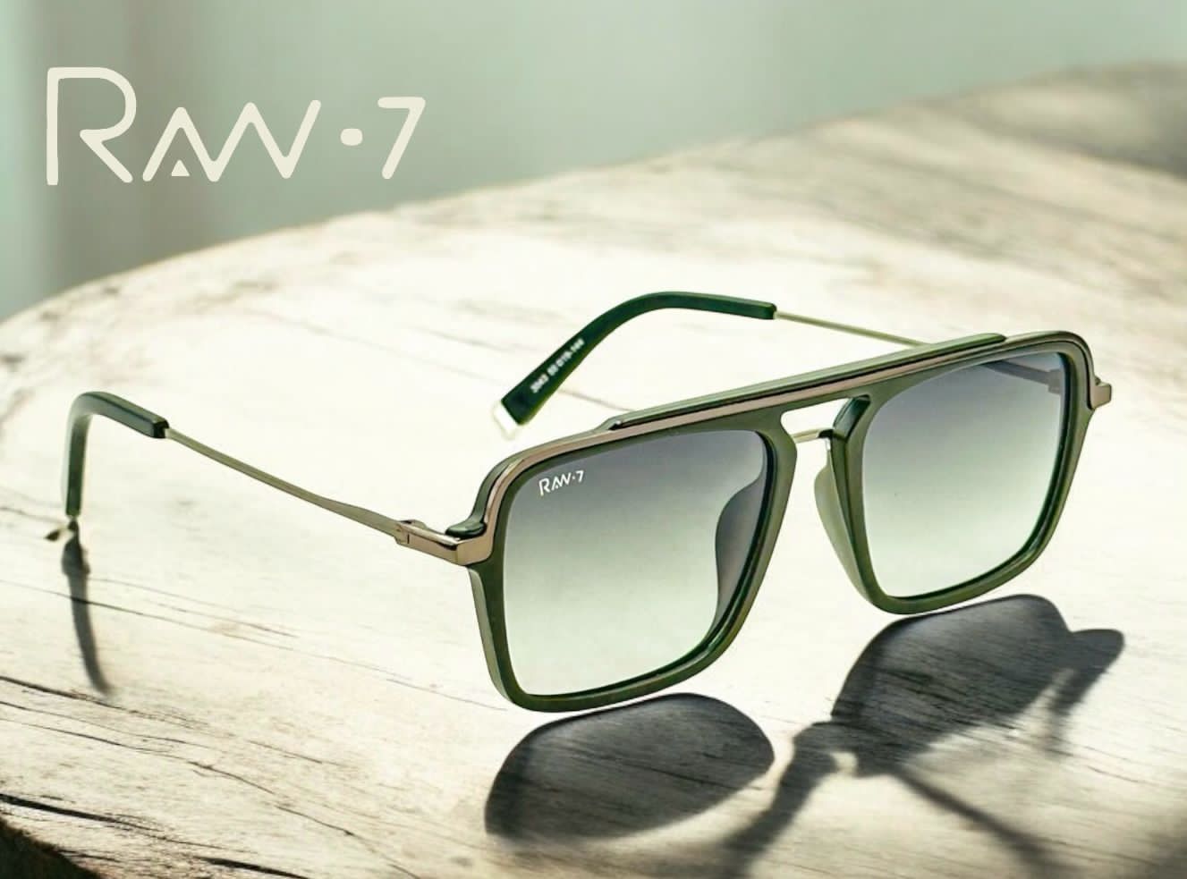 RAW-7 Stylish Polarized Aviator Sunglasses for Men – UV Protection & Trendy Design"