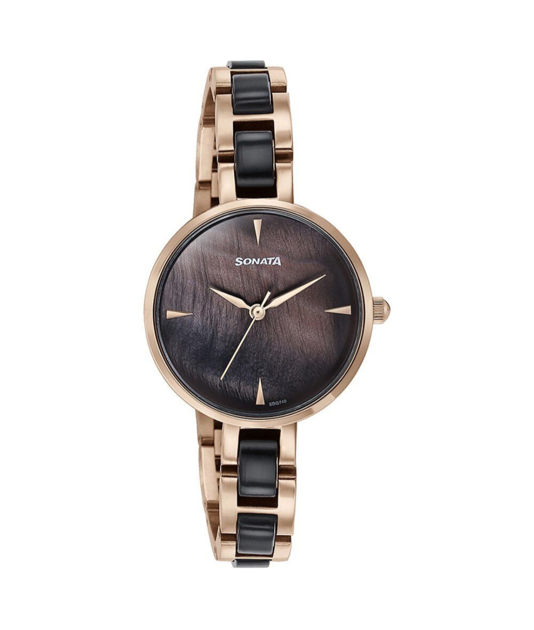 Sonata Quartz Analog Multicoloured Dial Two Toned Stainless Steel Strap Watch For Women 87064KD01